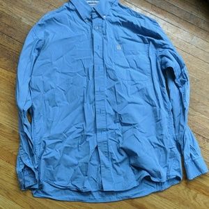 Men's Cinch blue and white button up